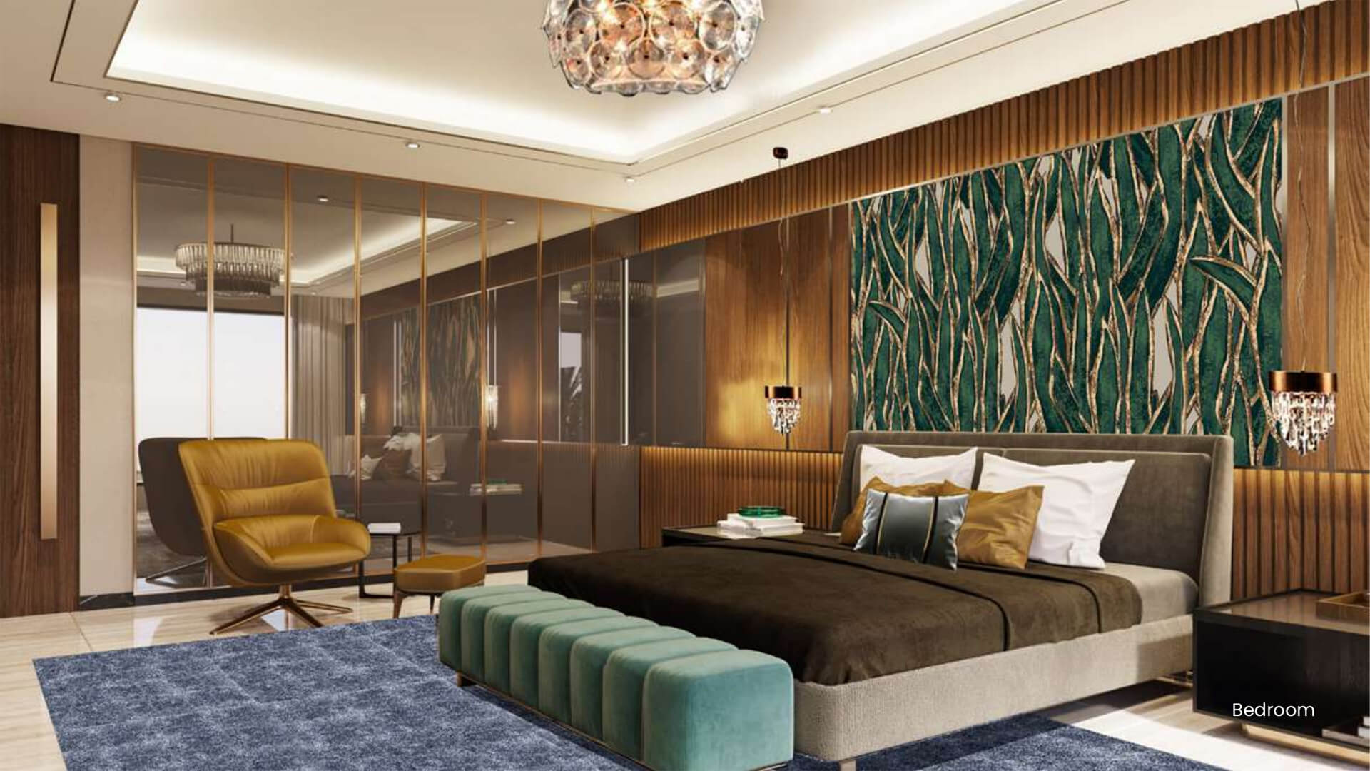 Master bedroom with luxury furnishings in Amara Villa